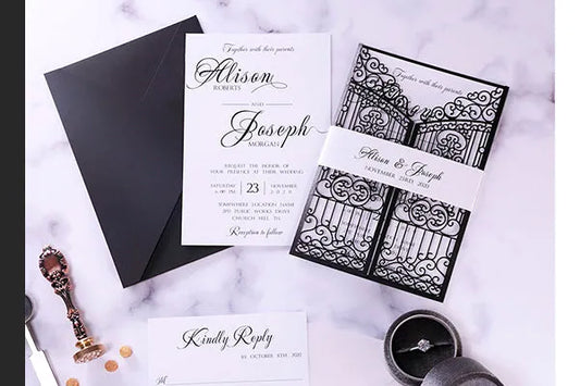 Elegant Black & White Wedding Invitations