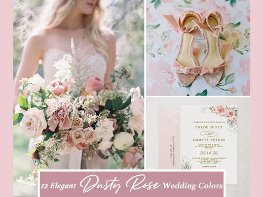 12 Elegant Dusty Rose Wedding Colors and Wedding Invitations - Rosy Prints