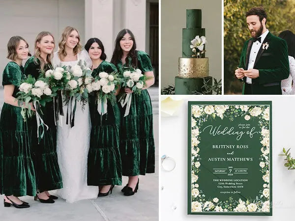 Emerald Green Wedding and Matching Invitations Rosy Prints Emerald Green Wedding and Matching Invitations Rosy Prints