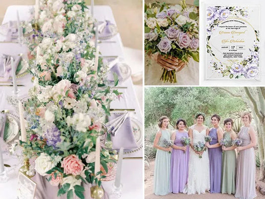 Stunning Purple and Green Wedding Colors with Invitations - Rosy Prints