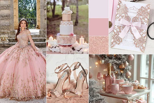 Rose Gold Quinceanera Invitations