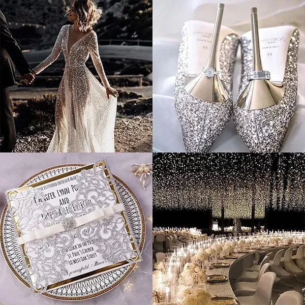 Classy Silver and Gold Wedding Invitations with Bling Stone ROSG36 - Rosy Prints
