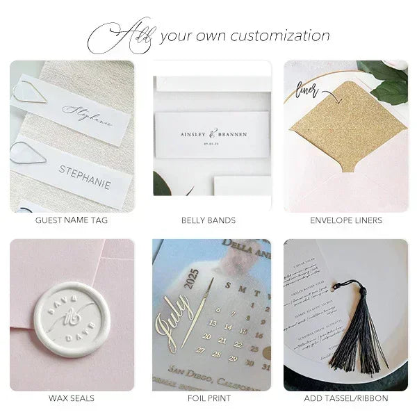 sage green and earth tone arch pocket wedding invitations RPS20-2