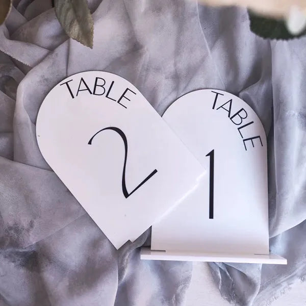 black and white acrylic table numbers, 5sets - Rosy Prints