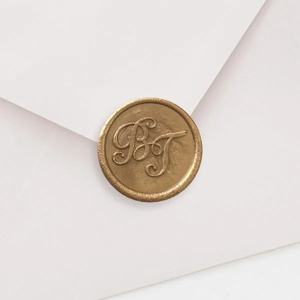 monogram initial wax seals for invitations, Self adhesive, Premade, 10pcs/set