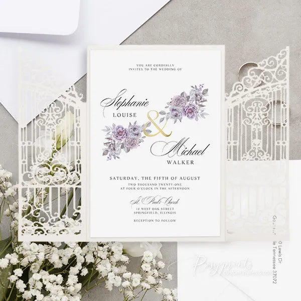 rustic dusty purple and mauve wedding invitations ROSG30 - Rosy Prints