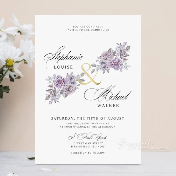 rustic dusty purple and mauve wedding invitations ROSG30 - Rosy Prints