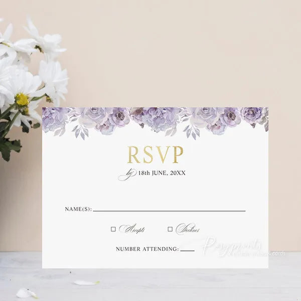 rustic dusty purple and mauve wedding invitations ROSG30 - Rosy Prints