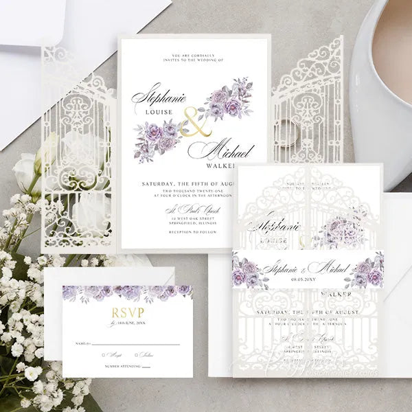 rustic dusty purple and mauve wedding invitations ROSG30 - Rosy Prints