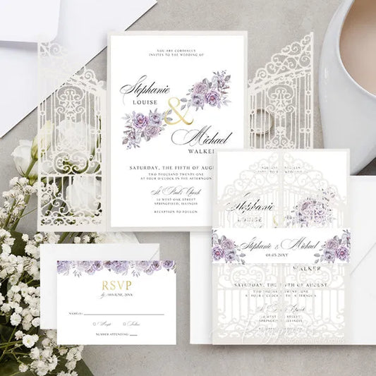 rustic dusty purple and mauve wedding invitations ROSG30 - Rosy Prints