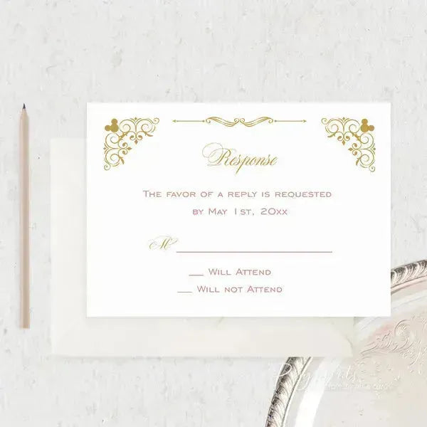 gold and pink fairytale wedding invites ROSG14 - Rosy Prints