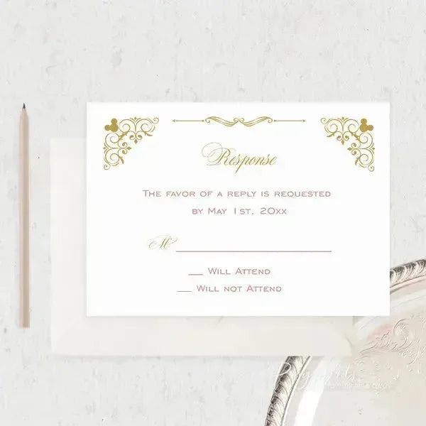 gold and pink fairytale wedding invites ROSG14 - Rosy Prints