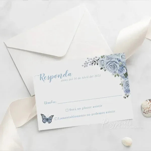 light blue silver acrylic sweet 16 quinceanera invitations ROSYA79 - Rosy Prints