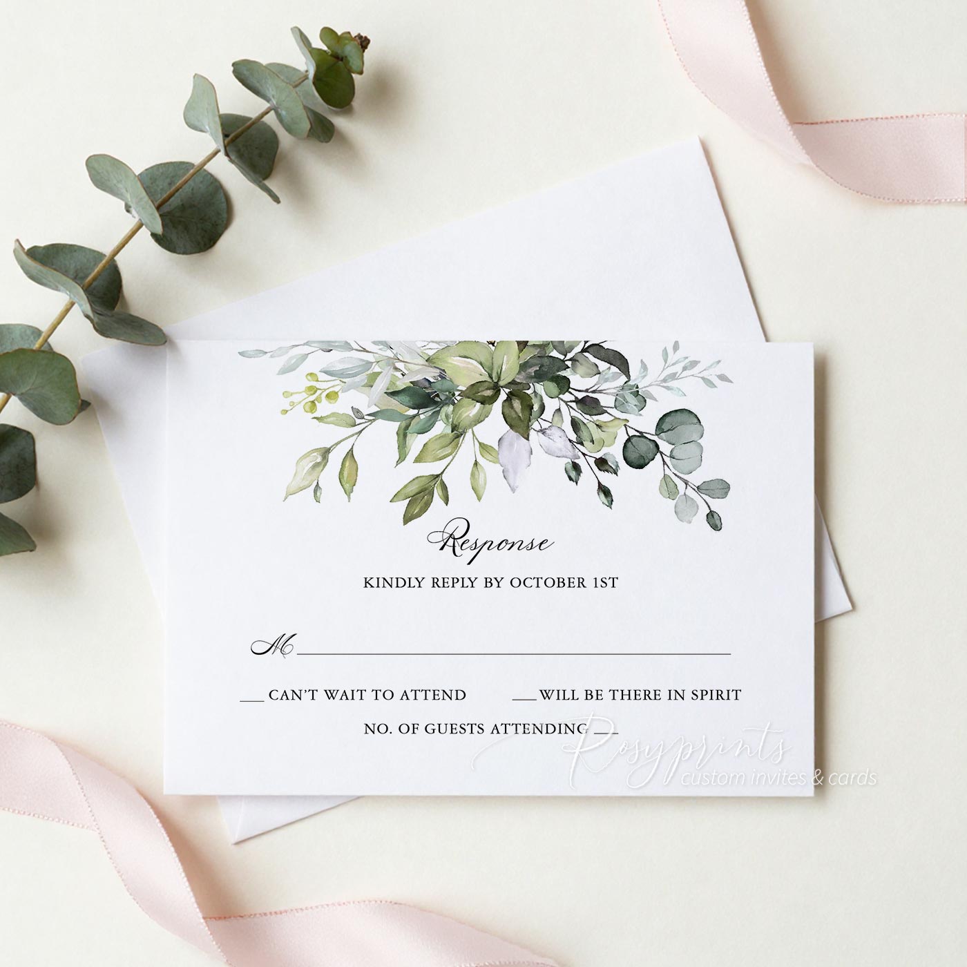 lush greenery clear acrylic wedding invitations