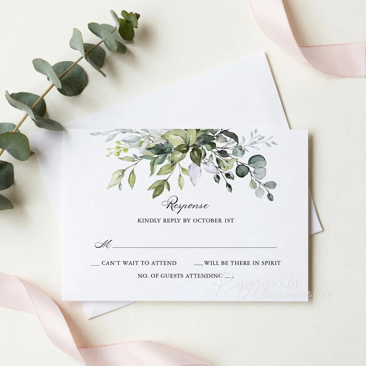 lush greenery clear acrylic wedding invitations