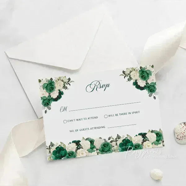 emerald green butterfly acrylic quinceanera invitations ROSYA39 - Rosy Prints
