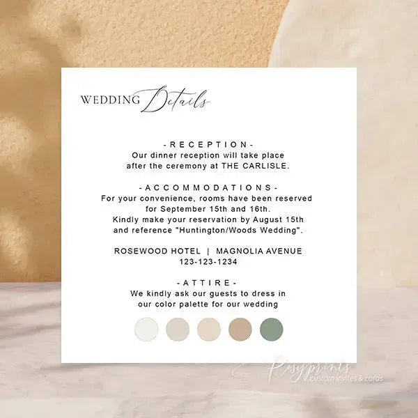 minimalist neutral stacked wedding invitations RPS19 - Rosy Prints
