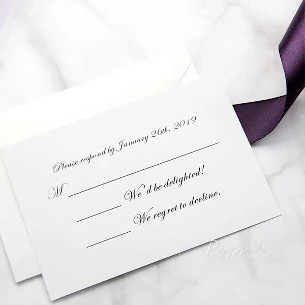 purple and gold glitter pocket wedding invitations ROSYP12 - Rosy Prints