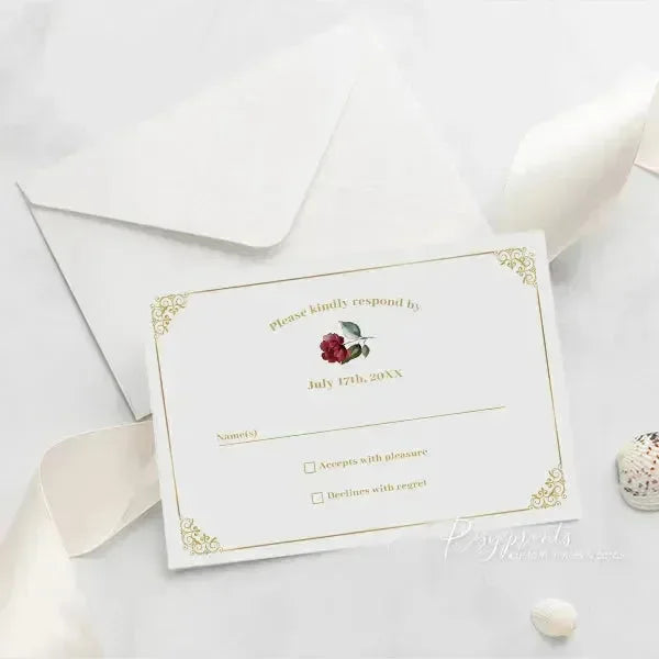 red and gold acrylic mis quince anos invitations ROSYA62 - Rosy Prints