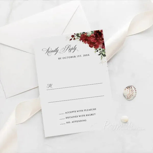 elegant red and gold acrylic wedding invitations ROSYA80 - Rosy Prints
