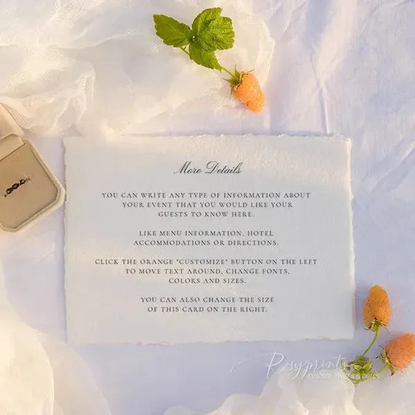 botanical monogram deckled edge wedding invitations ROSYD12 - Rosy Prints