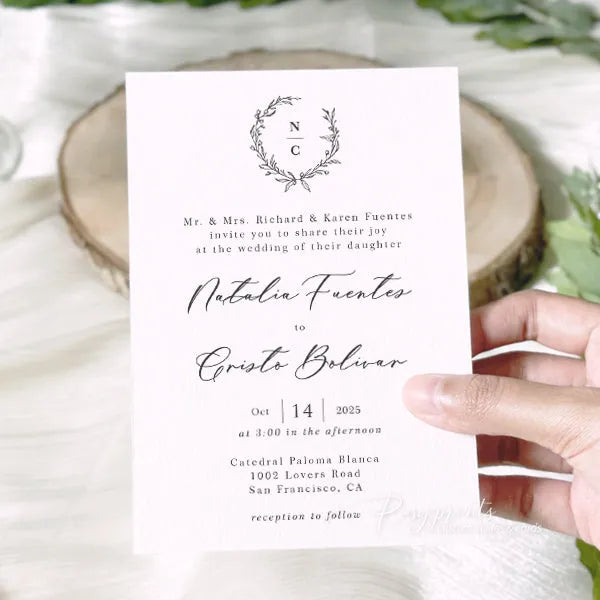 eucalyptus sage green vellum jacket wedding invitation RPV19 - Rosy Prints