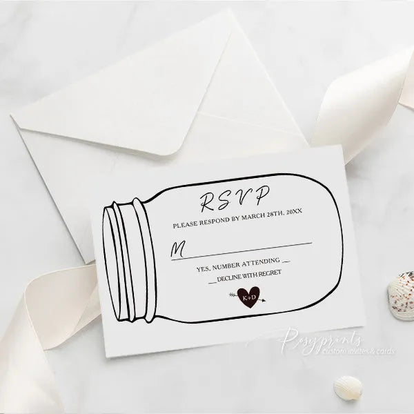 rustic mason jar string lights acrylic wedding invitations ROSYA101 - Rosy Prints