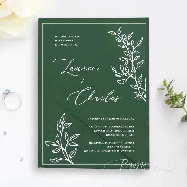 minimal greenery acrylic wedding invitations ROSYA13 - Rosy Prints