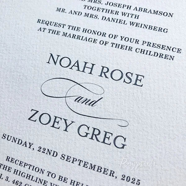 simple elegant deckled edge wedding invitations