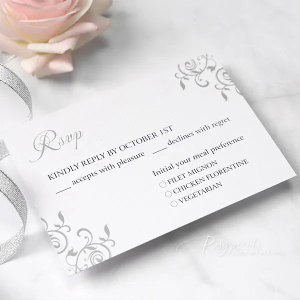 teal turquoise and silver glitter gray wedding invitations ROSYP60 - Rosy Prints