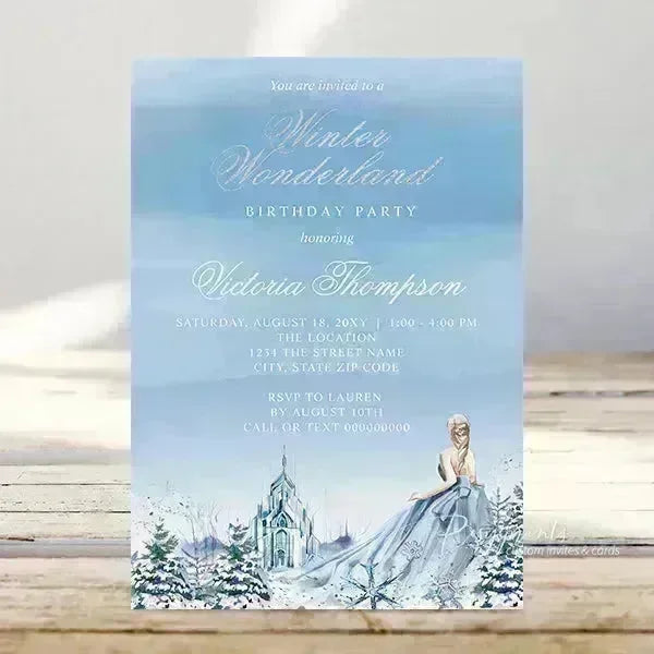 winter wonderland snow queen sweet 16 invitations ROSG22 - Rosy Prints