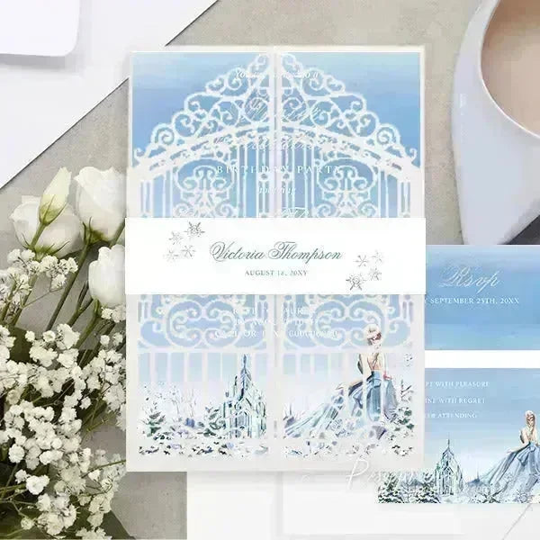 winter wonderland snow queen sweet 16 invitations ROSG22 - Rosy Prints