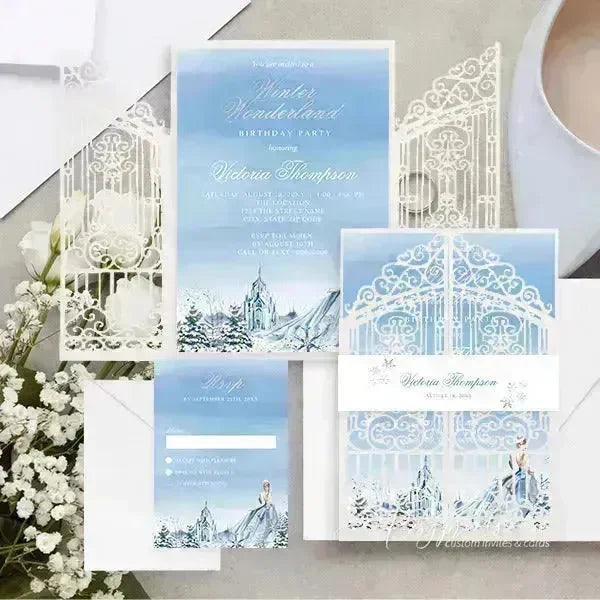 winter wonderland snow queen sweet 16 invitations ROSG22 - Rosy Prints
