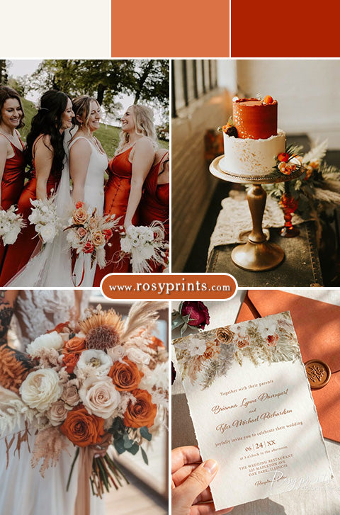 October Wedding Colors & Matching Invites