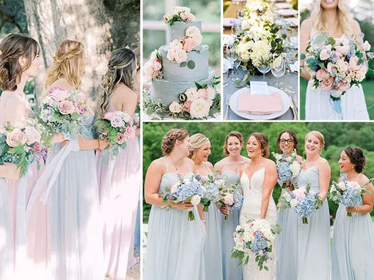 Dusty Blue Wedding Color Palettes, blue and pink wedding