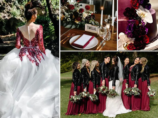 Maroon Wedding, red and black wedding invitations