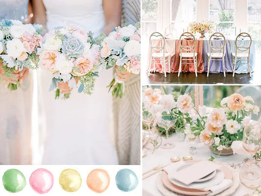 Pastel Colored Wedding Ideas and Floral Decor - Rosy Prints