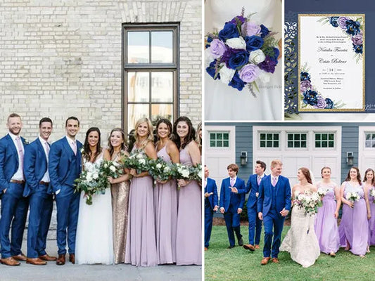 Purple and Blue Wedding Colors and Matching Invitations - Rosy Prints