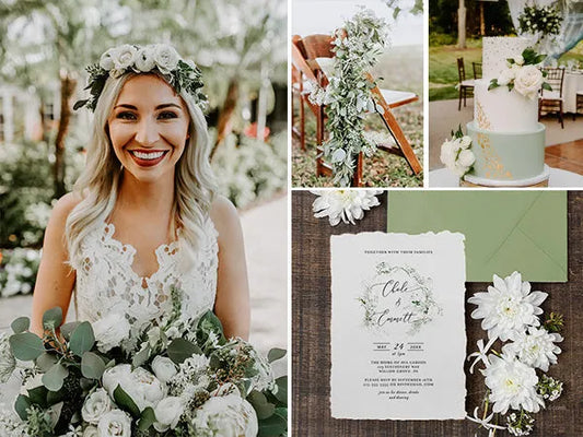 6 Natural Themed Sage Green Wedding Invitations Ideas - Rosy Prints