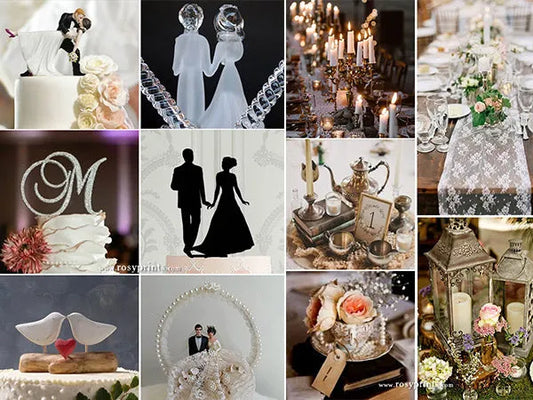Vintage Wedding Cake Toppers and Table Decor Ideas