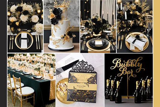 Black and Gold Wedding invitations