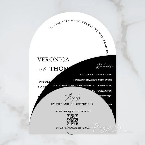 Arched wedding invitations - Rosy Prints