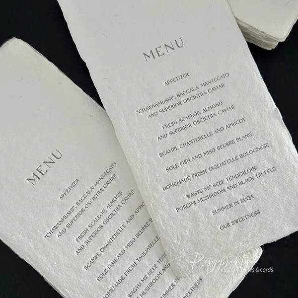 custom wedding menu - Rosy Prints