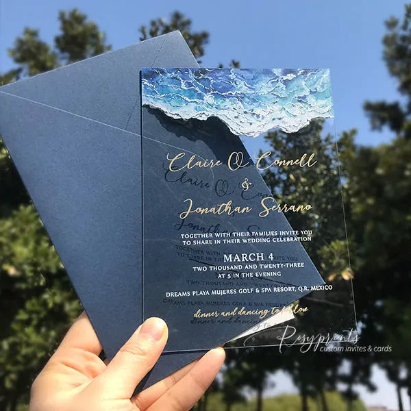 Acrylic wedding invitations - Rosy Prints