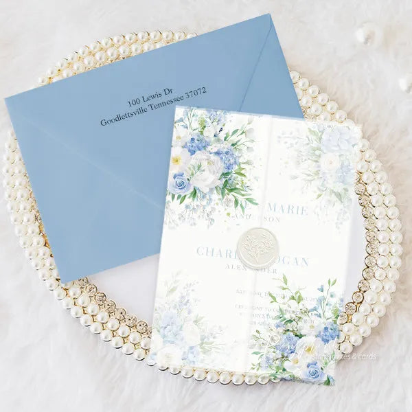Vellum wedding invitations - Rosy Prints