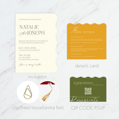 classy olive green yellow fancy vintage wedding cards
