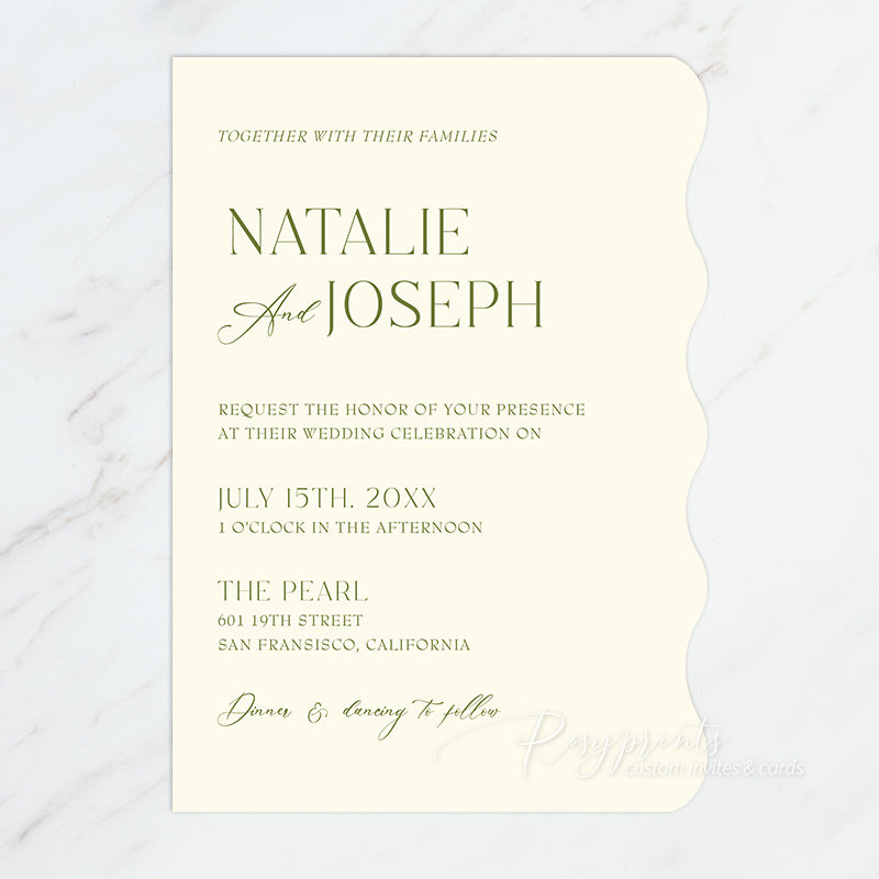 classy olive green yellow fancy vintage wedding cards