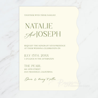 classy olive green yellow fancy vintage wedding cards