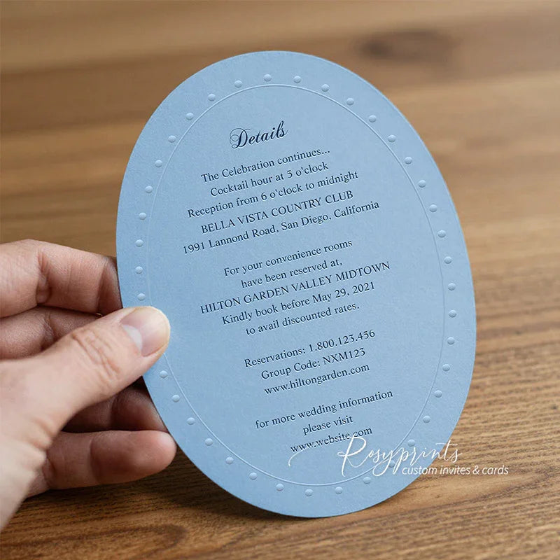 Embossed & Letterpress Rose Floral Wedding Invitations