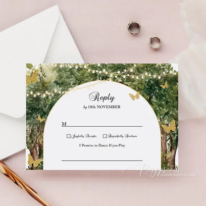sweet 16 quinceanera enchanted forest acrylic invitations ROSYA108 - Rosy Prints
